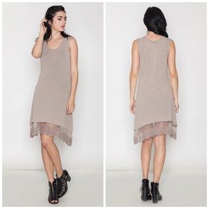 Mür Mür | Layered Lace Hem Semi Sheer Tank Dress
